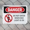 Signmission Do Not Enter When Red Light Is On Danger Sign, Plastic, 10in W x 7in L, 2PK OS-2PACK-DS-P-710-L-1141 - alternate 6
